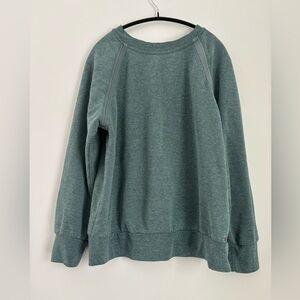 Prana Women’s L Cozy Up Crew Neck Sweatshirtrt Teal Heather Hemp Blend